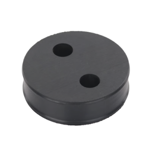 inserto de caucho de 4" con dos orificios para cable de 1/2 in