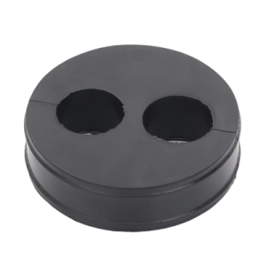 inserto de caucho de 4" con dos orificios para cable de 7/8 in