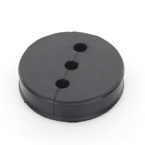 inserto de caucho de 4" con tres orificios para cable de 3/8 in