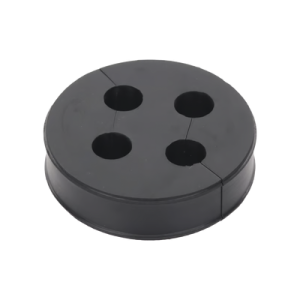 inserto de caucho de 4" con cuatro orificios para cable de 3/8 in