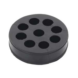 inserto de caucho de 4" con nueve orificios para cable de 1/2 in