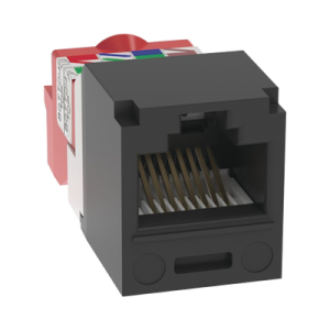 conector jack rj45 estilo t, mini com, categoría 5e, de 8 posiciones y 8 cables, color negro