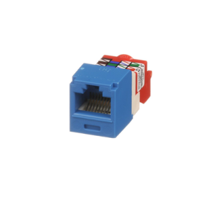 conector jack rj45 estilo t, mini com, categoría 5e, de 8 posiciones y 8 cables, color azul