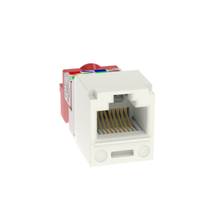 conector jack rj45 estilo t, mini com, categoría 5e, de 8 posiciones y 8 cables, color blanco mate
