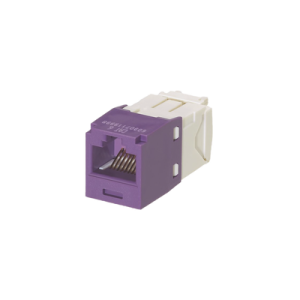 conector jack rj45 estilo tg, mini com, categoría 6, de 8 posiciones y 8 cables, color violeta