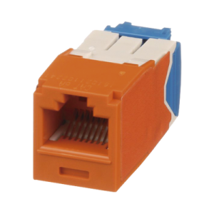 conector jack rj45 estilo tg, mini com, categoría 6a, de 8 posiciones y 8 cables, color naranja