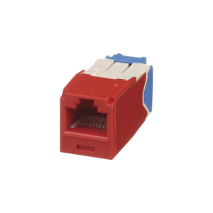 conector jack rj45 estilo tg, mini com, categoría 6a, de 8 posiciones y 8 cables, color rojo