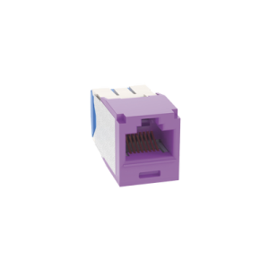 conector jack rj45 estilo tg, mini com, categoría 6a, de 8 posiciones y 8 cables, color violeta