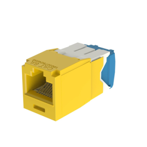 conector jack rj45 estilo tg, mini com, categoría 6a, de 8 posiciones y 8 cables, color amarillo