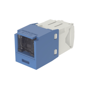 conector jack rj45 estilo tg con ventana, mini com, categoría 6, de 8 posiciones y 8 cables, color azul