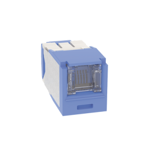 conector jack rj45 estilo tg con ventana, mini com, categoría 6a, de 8 posiciones y 8 cables, color azul