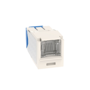conector jack rj45 estilo tg con ventana, mini com, categoría 6a, de 8 posiciones y 8 cables, color blanco