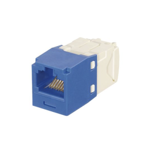 conector jack rj45 estilo tg con llaveado azul, mini com, categoría 6, de 8 posiciones y 8 cables