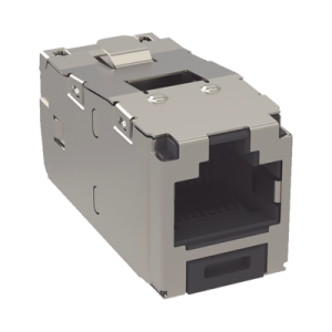 conector jack rj45 blindado, estilo tg, mini com, categoría 6, de 8 posiciones y 8 cables, color negro