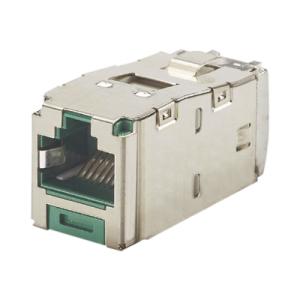 conector jack rj45 blindado, estilo tg, mini com, categoría 6a, de 8 posiciones y 8 cables, color verde