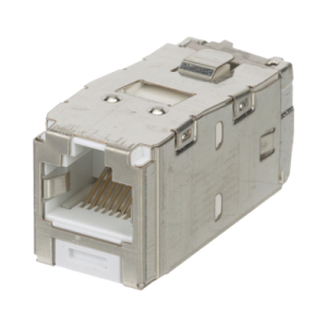 conector jack rj45 blindado, estilo tg, mini com, categoría 6a, de 8 posiciones y 8 cables, color blanco