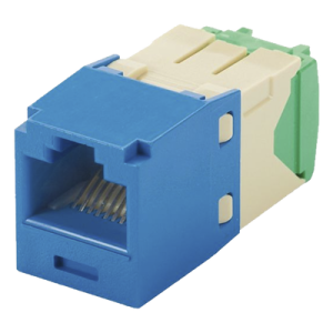 conector jack rj45 estilo tg, mini com, categoría 6, de 8 posiciones y 8 cables de calibre 28/30 awg, color azul