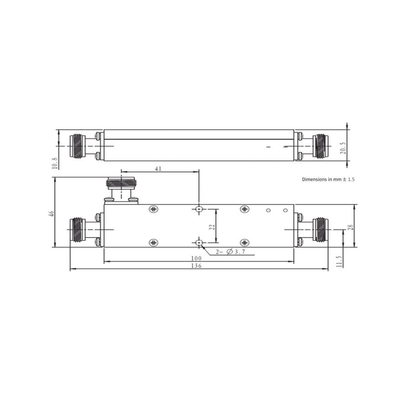 acoplador direccional 10db 694 2700 50w tipo n acoplador direccional 10db 694 2700 50w tipo n