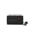 regulador de voltaje de 1500va/750w, entrada nema 5 15p, con 8 salidas nema 5 15r y supresión de picos a 245 joules