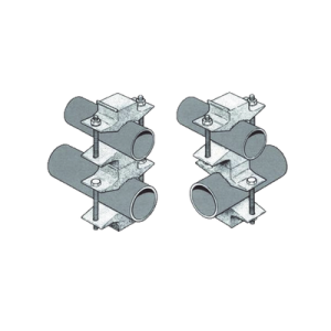 juego sencillo en aluminio de abrazadera dual para mástiles de 3.81 a 7.31 cm. de diámetro (req. 2 x antena).