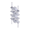 juego sencillo en aluminio de abrazadera dual para mástiles de 7.31 a 11.43 cm. de diámetro (req. 2 x antena).