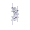 juego sencillo en aluminio de abrazadera dual para mástiles de 7.31 a 11.43 cm. de diámetro (req. 2 x antena).