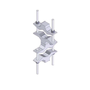 juego sencillo en aluminio de abrazadera dual para mástiles de 7.31 a 11.43 cm. de diámetro (req. 2 x antena).