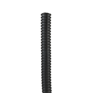 tubo corrugado abierto para protección de cables, .25in (6.4 mm) de diámetro, 30.5 m de largo, color negro