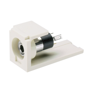 módulo estéreo de 3.5mm (1/8"), tipo mini com, para soldar, color blanco mate