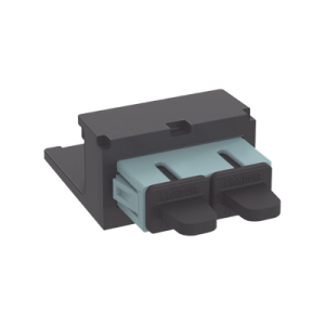módulo acoplador sc duplex, para fibra Óptica multimodo om3/om4, tipo mini com, color aqua