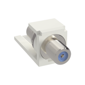 módulo acoplador coaxial tipo f, mini com, de 75 ohms, 3.0 ghz, color blanco