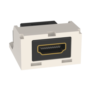 módulo acoplador hdmi 2.0, hembra a hembra tipo a, categoría 2, uso en 2 puertos mini com, color blanco mate