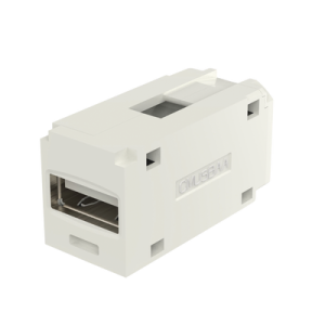 módulo acoplador usb 2.0, hembra a hembra, tipo mini com, color blanco mate