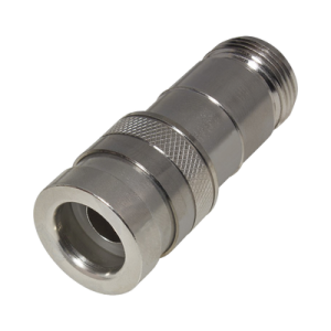 conector n hembra de compresión, en línea para lmr 400, cnt 400, rg 8/u, plata/ oro/ teflón.