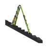 escalera multi posiciones de 6.7 m (22') para suelos inclinados o con desniveles.