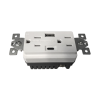 contacto dúplex con puertos usb tipo a y c, 15 a, 100 240 v, usb 5 v, incluye la placa.