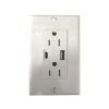 contacto dúplex con puertos usb tipo a y c, 15 a, 100 240 v, usb 5 v, incluye la placa.