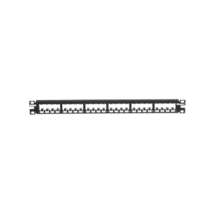 panel de parcheo modular mini com (sin conectores), plano, totalmente blindado, de 24 puertos, 1ur