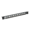 panel de parcheo modular mini com (sin conectores), plano, totalmente blindado, de 24 puertos, 1ur