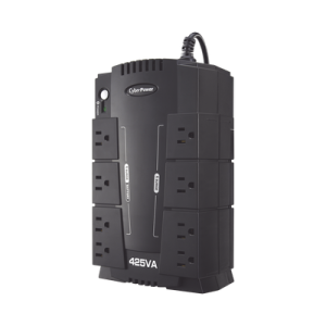 ups de 425 va/255 w, topología standby, entrada 120 vca nema 5 15p, tipo gabinete compacto, con 8 tomas nema 5 15r