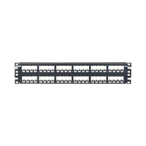 panel de parcheo modular mini com (sin conectores), plano, totalmente blindado, de 48 puertos, 2ur