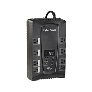 ups de 825 va/450 w, topología línea interactiva, entrada 120 vca nema 5 15p, tipo gabinete compacto, con 8 tomas nema 5 15r