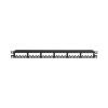 panel de parcheo modular mini com (sin conectores), plano de instalación al ras, sin blindaje, de 24 puertos, 1ur