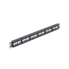 panel de parcheo modular mini com (sin conectores), plano, sin blindaje, de 24 puertos, 1ur