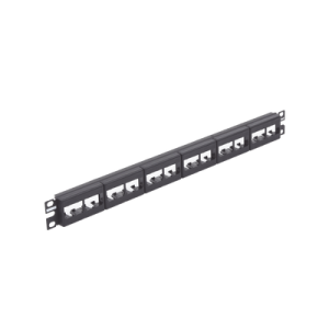 panel de parcheo modular mini com (sin conectores), plano, sin blindaje, de 24 puertos, 1ur