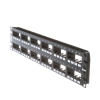 panel de parcheo modular mini com (sin conectores), plano de instalación al ras, sin blindaje, de 48 puertos, 2ur