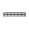 panel de parcheo modular mini com (sin conectores), plano de instalación al ras, sin blindaje, de 48 puertos, 2ur