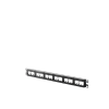 panel de parcheo modular mini com (sin conectores), plano, sin blindaje, con etiqueta y cubierta, de 24 puertos, 1ur
