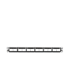 panel de parcheo modular mini com (sin conectores), plano, sin blindaje, con etiqueta y cubierta, de 24 puertos, 1ur