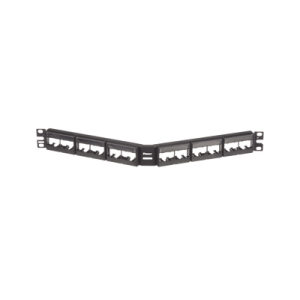 panel de parcheo modular mini com (sin conectores), angulado, sin blindaje, con etiqueta y cubierta, de 24 puertos, 1ur